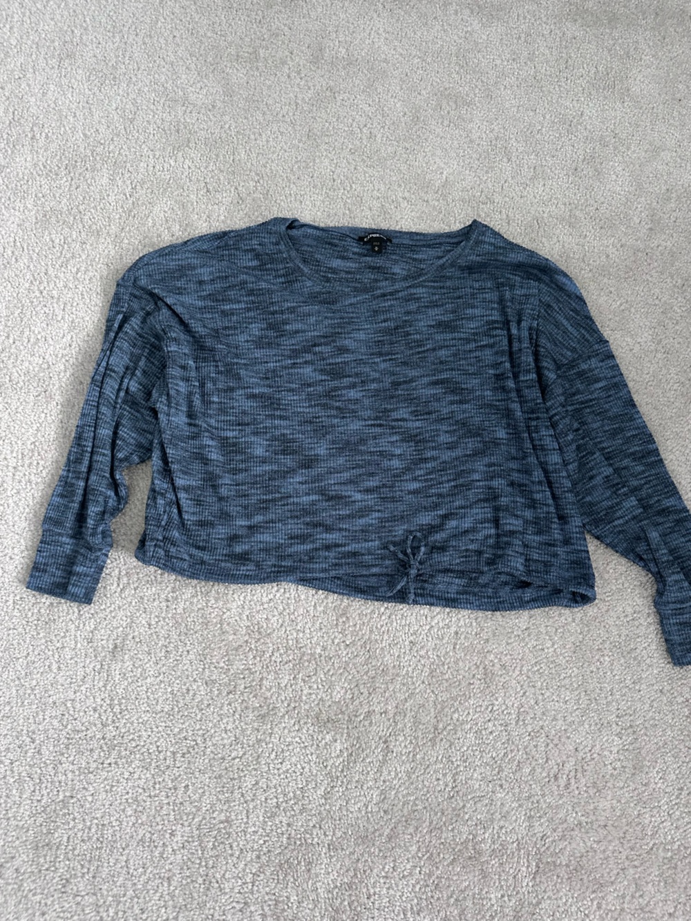 Express Women’s Sweater Crop Heathered Blue Size Medium
